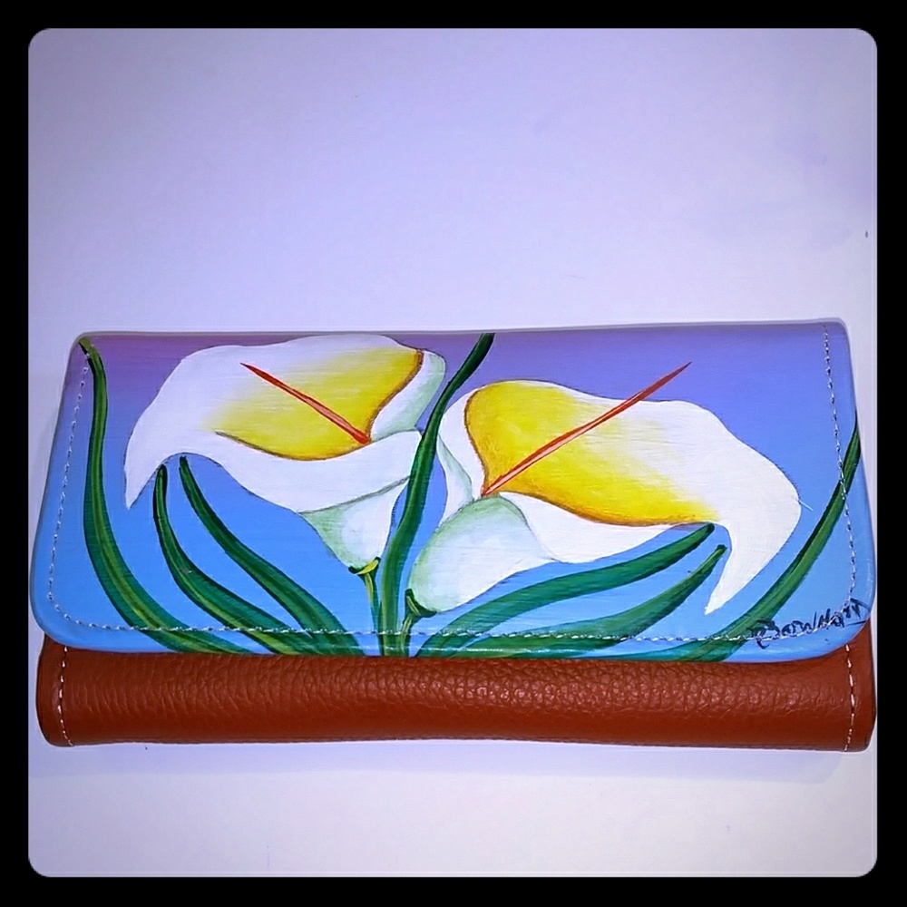 HAND PAINTED CLUTCH WALLET
